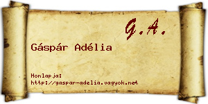 Gáspár Adélia névjegykártya
